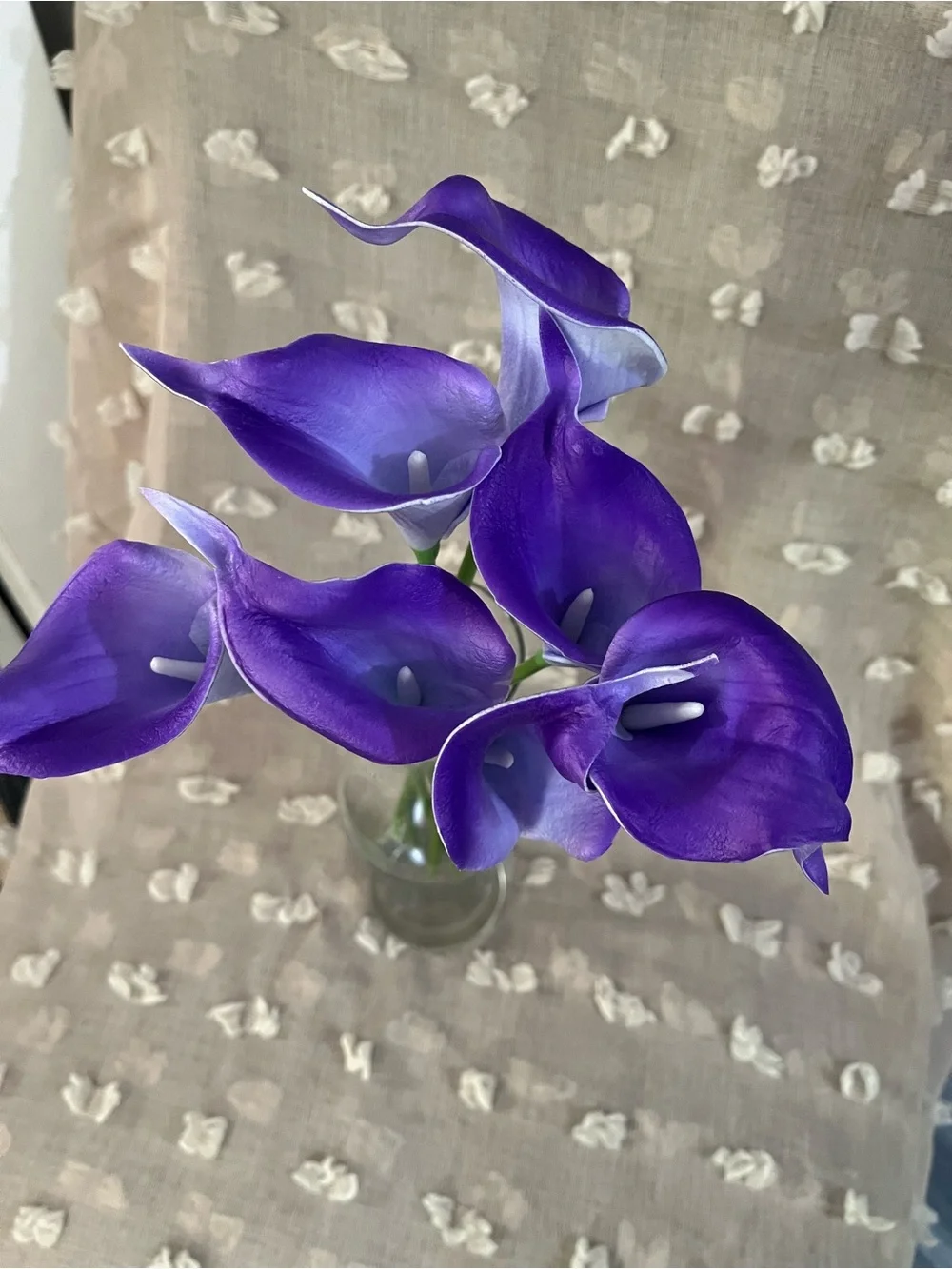 Six Purple Artificial Calla Lily Bouquet - Home Accents